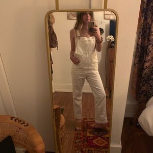 Madewell White Denim Overalls